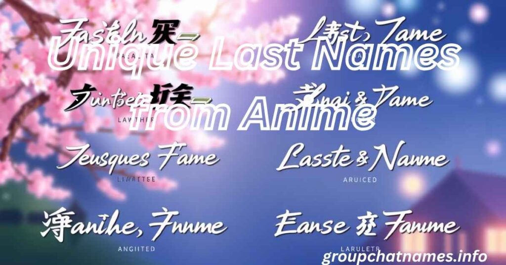 Unique Last Names from Anime